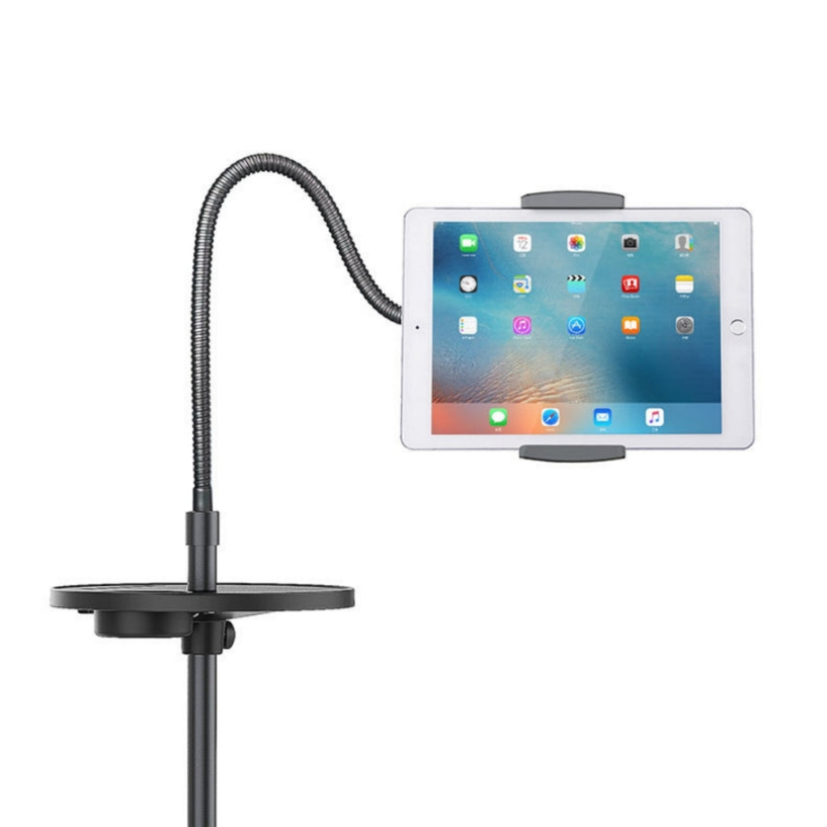 UP 9ST - Gooseneck Tablet Floor Stand with Portable Tray Height Adjustable  phone stand - Black