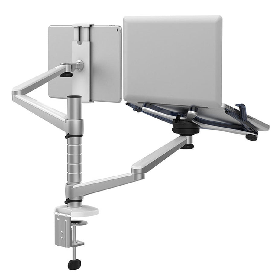 OA 9X - Laptop And Tablet Dual Arm Desktop Mount - Sliver