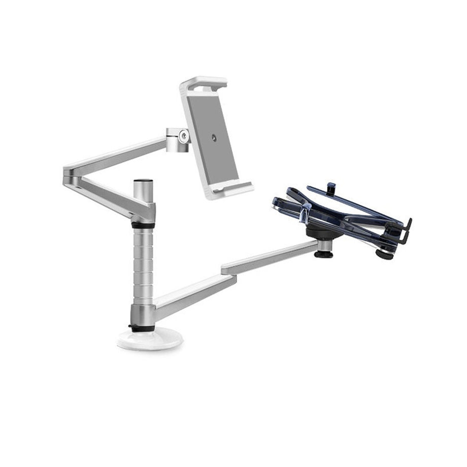 OA 9X - Laptop And Tablet Dual Arm Desktop Mount - Sliver