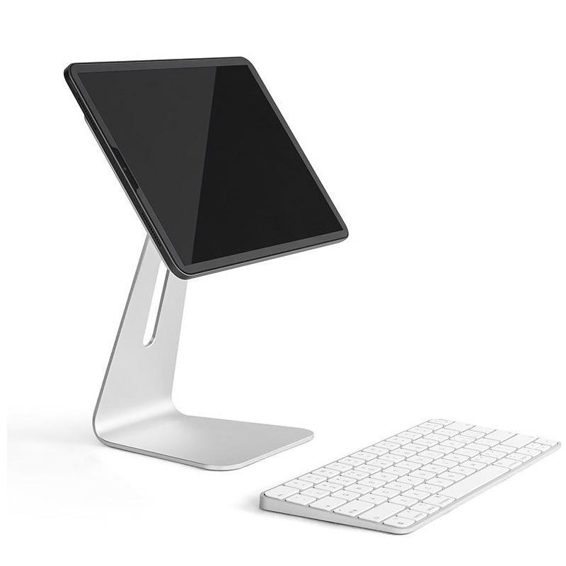 AP 7SM - Magnetic Tablet Stand Aluminum Adjustable Tablet Desktop Stand 360 Degree Swivel Magnetic  Stand - Sliver