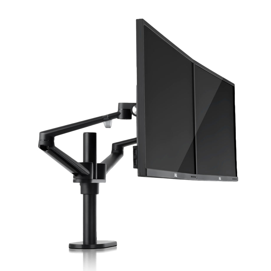 OL 2 - Full Motion Dual Monitor Desk Mount Stand - Black