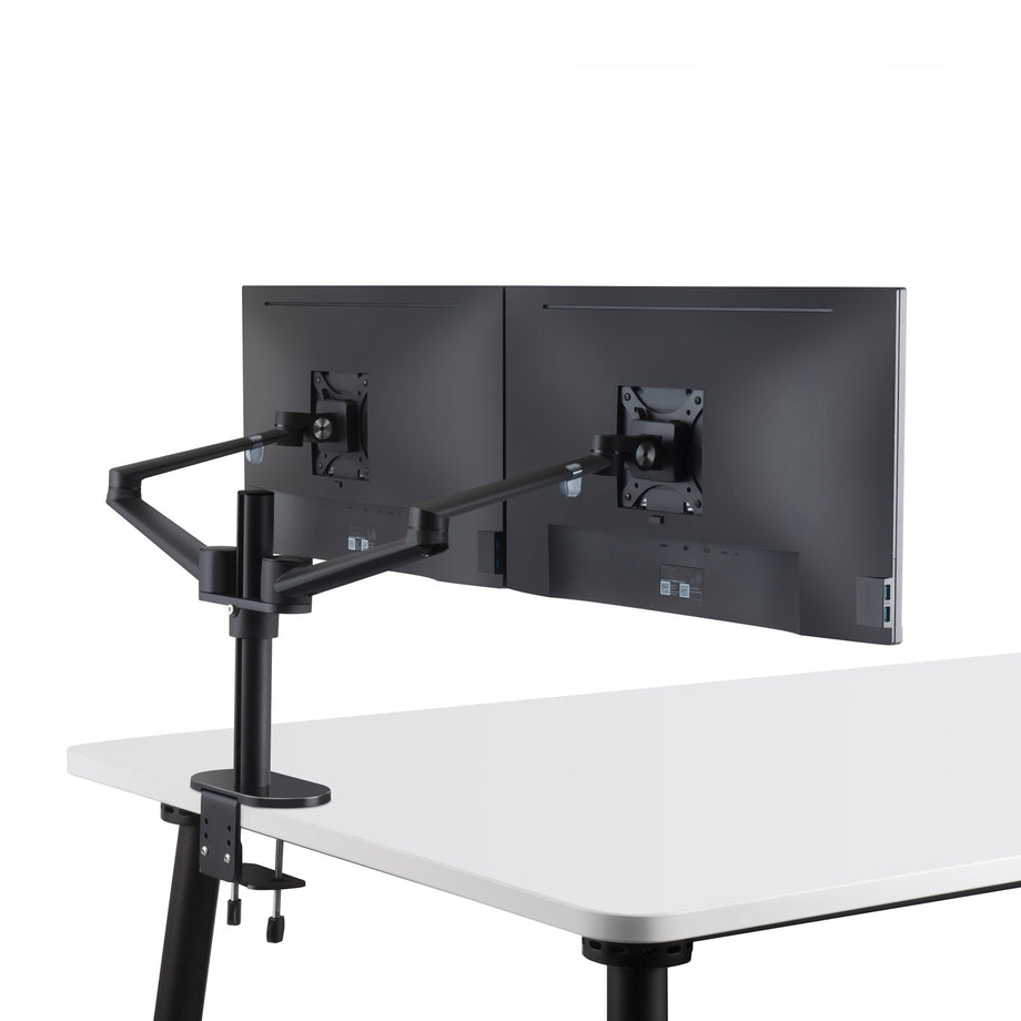 OL 2 - Full Motion Dual Monitor Desk Mount Stand - Black