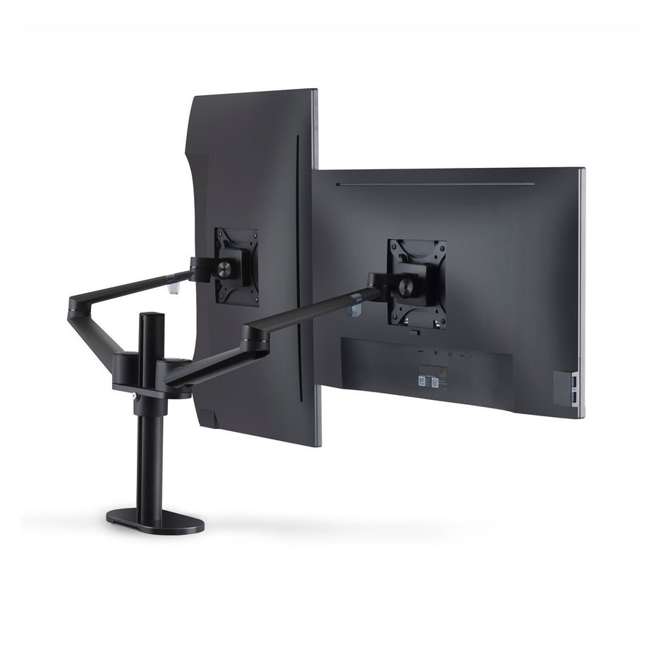 OL 2 - Full Motion Dual Monitor Desk Mount Stand - Black