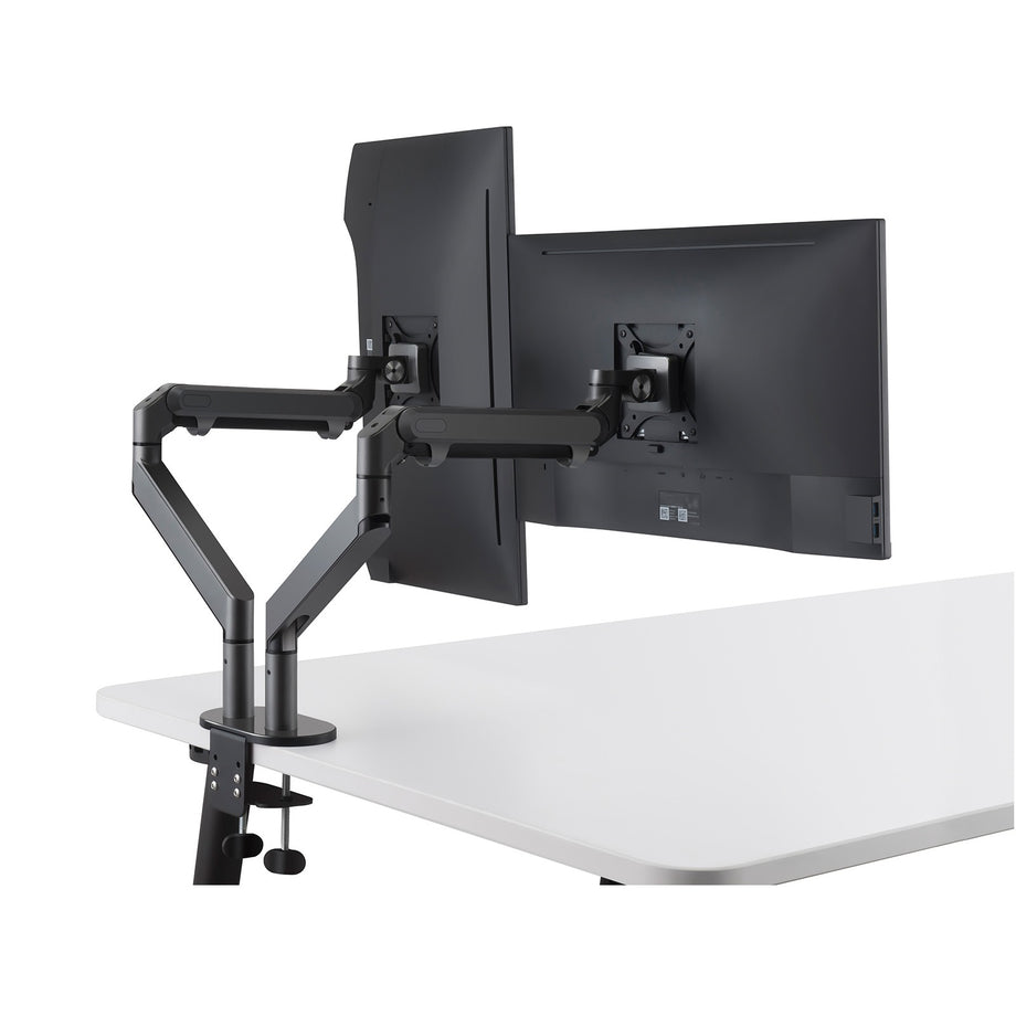 OZ 2 - Gas Spring Dual Monitor Desk Mount - Dark Grey