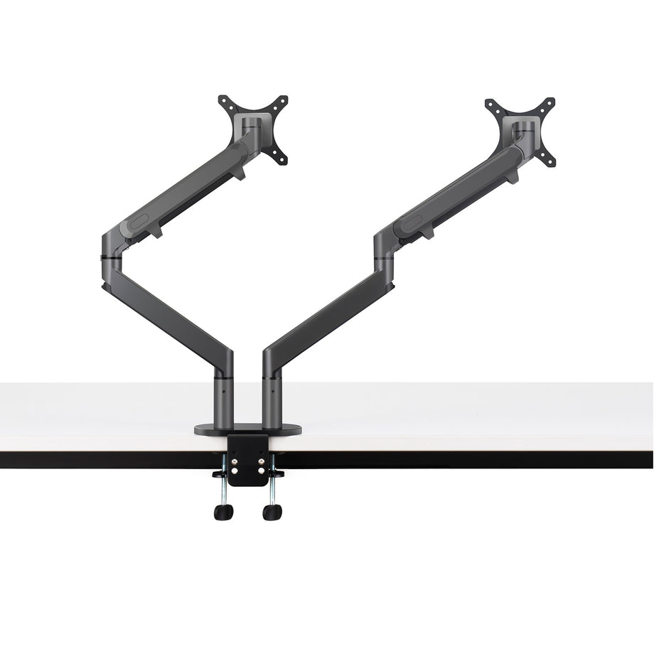 OZ 2 - Gas Spring Dual Monitor Desk Mount - Dark Grey