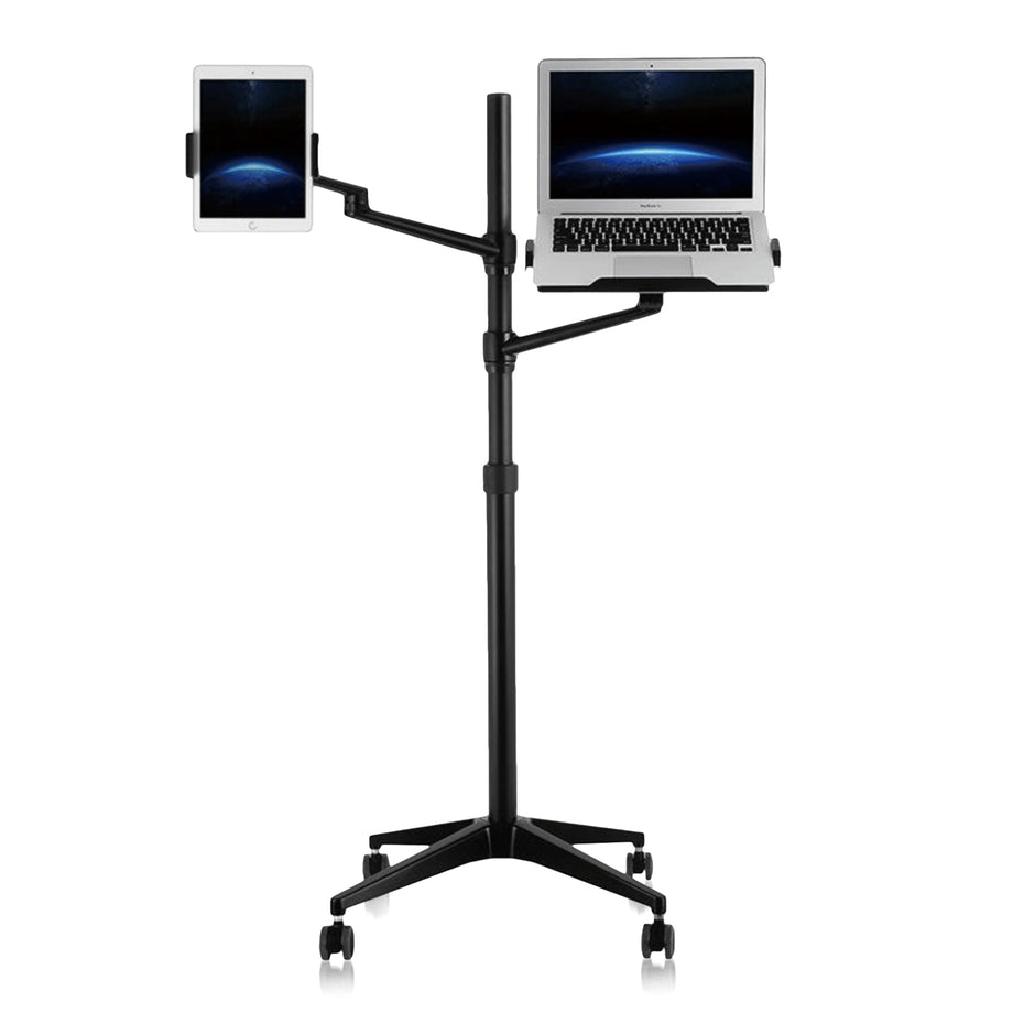 UP 9L - Rolling Adjustable Laptop & Tablet Stand - Black