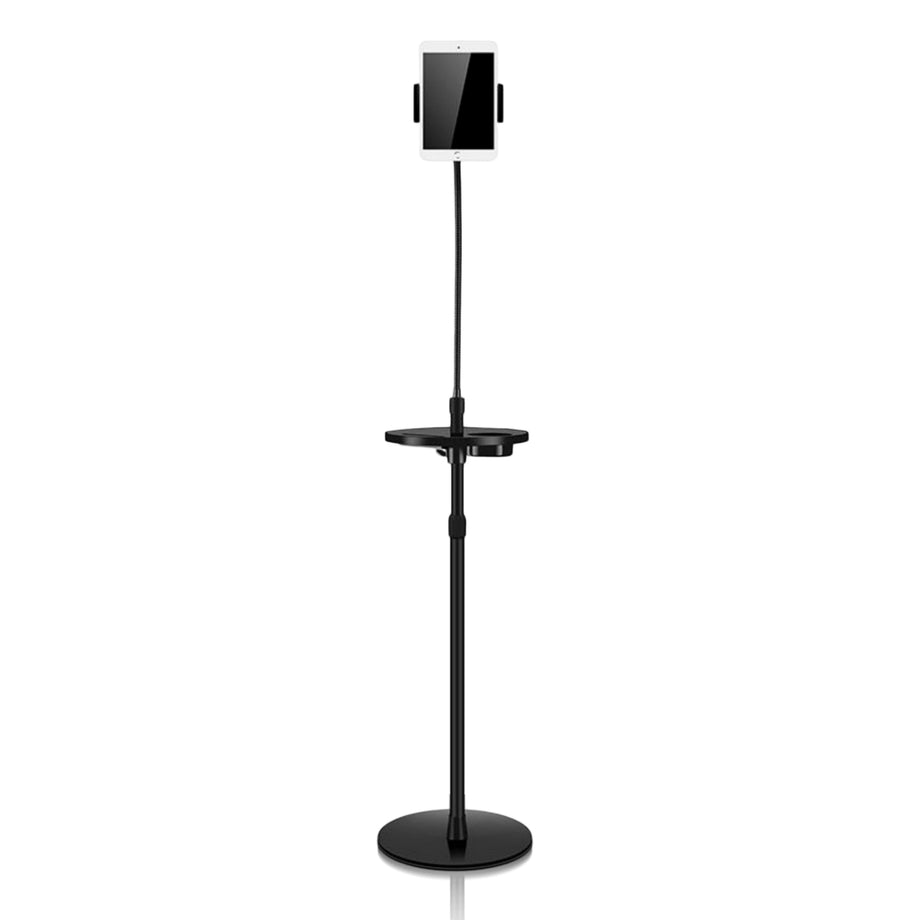 UP 9ST - Gooseneck Tablet Floor Stand with Portable Tray Height Adjustable  phone stand - Black